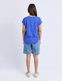Foxwood Signature Contrast Tee - Blue/Lilac