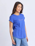 Foxwood Signature Contrast Tee - Blue/Lilac