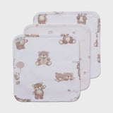 3 Pack Wash Cloths - Cuddly Bear