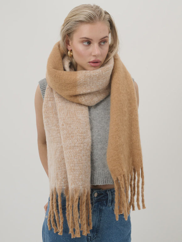 Caramel Duotone Fluffy Scarf