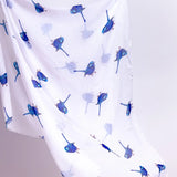 Wren Bird Scarf - White/Blue