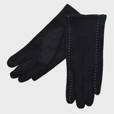 Stitching Pattern Gloves - Black
