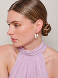 Earrings - Beaded Hoops White Lilac