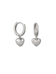 Earrings - Mini Hearts Huggies Silver