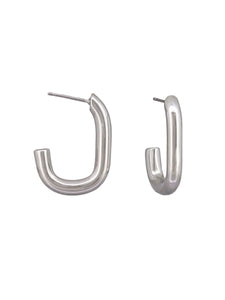 Earrings - J Hoops Silver