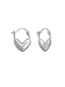 Earrings - Huggie Hearts Silver