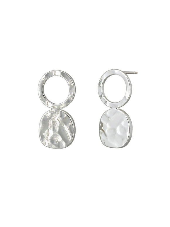 Earring - Silver Disc Hoop