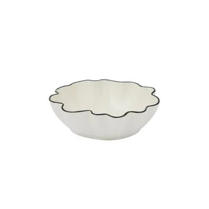 Winslow Ceramic Bowl 16x5cm - Ivory and Black