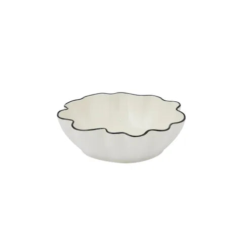 Winslow Ceramic Bowl 16x5cm - Ivory and Black
