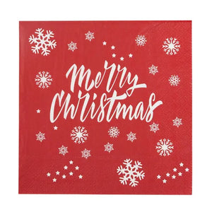 Napkin 20 Pack - Red Merry Christmas