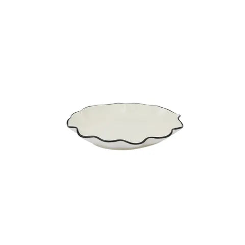Winslow Ceramic Plate 14x2cm - Ivory and Black