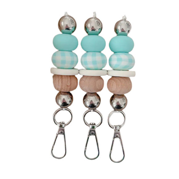 Lanyard - Gingham Girl Aqua