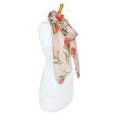 Waratah Flower Scarf - Beige