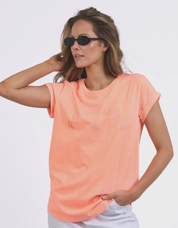 Foxwood Effortless Tee - Neon Peach