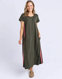 Foxwood Recovery Dress - Dark Khaki &  Coral