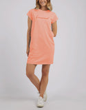 Foxwood Signature Embroidery Tee Dress - Neon Peach
