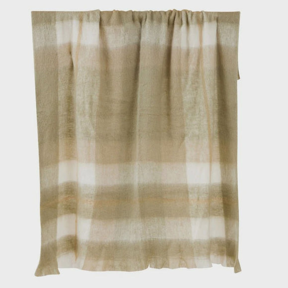Gertrude Wool Blend Throw - Sage
