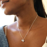 Heart and Moonstone Pendant Necklace in Silver