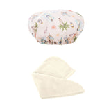 Shower Cap & Turban Set - 3 Assorted Colours