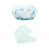 Shower Cap & Turban Set - 3 Assorted Colours