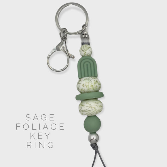 Key Ring - Curvy Keys Sage Foliage