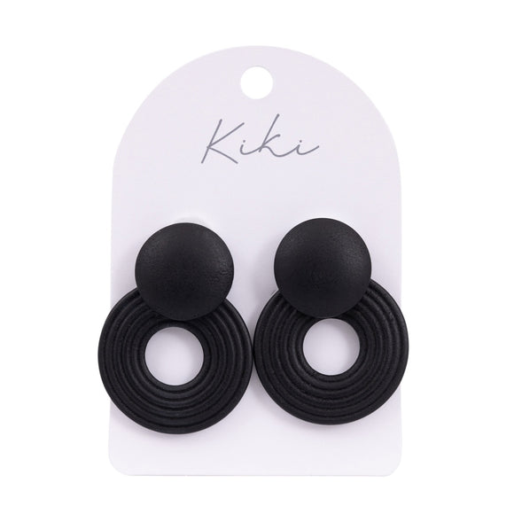KiKi Earrings - Wooden Circle