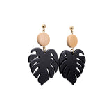 KiKi Earrings - Black Leaf