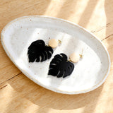 KiKi Earrings - Black Leaf