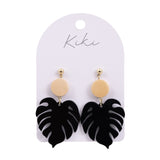 KiKi Earrings - Black Leaf