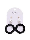 KiKi Pearl Black Rounds Earrings
