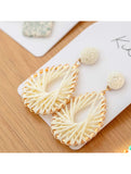 KiKi White Teardrop Weaves Earrings