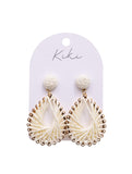KiKi White Teardrop Weaves Earrings