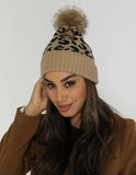 Stella + Gemma - Beanie - Camel Leopard