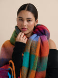 Mari Checkered Fluffy Scarf