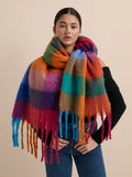 Mari Checkered Fluffy Scarf
