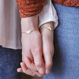 Bracelets 2pc - Mother & Child Flower  - Gold