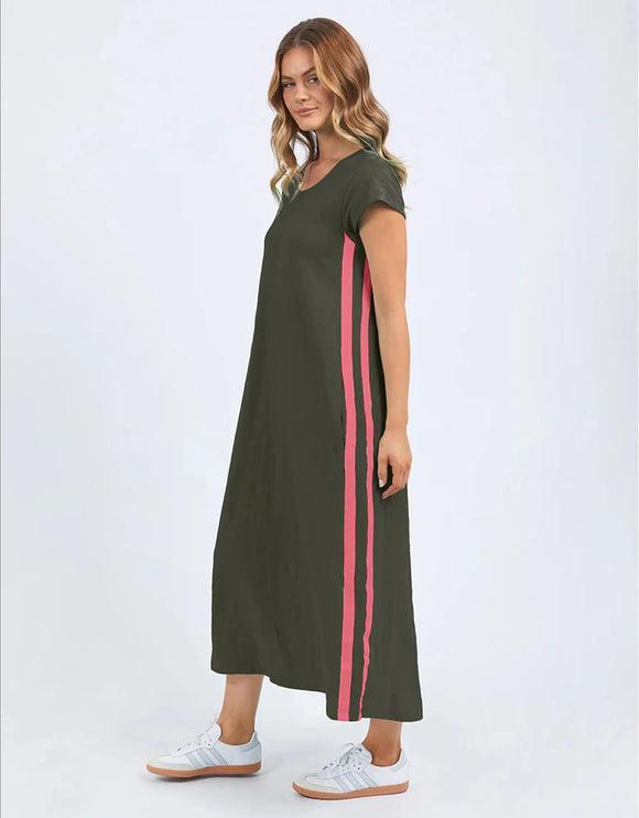 Foxwood Recovery Dress - Dark Khaki &  Coral
