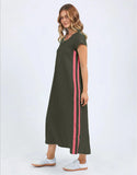 Foxwood Recovery Dress - Dark Khaki &  Coral