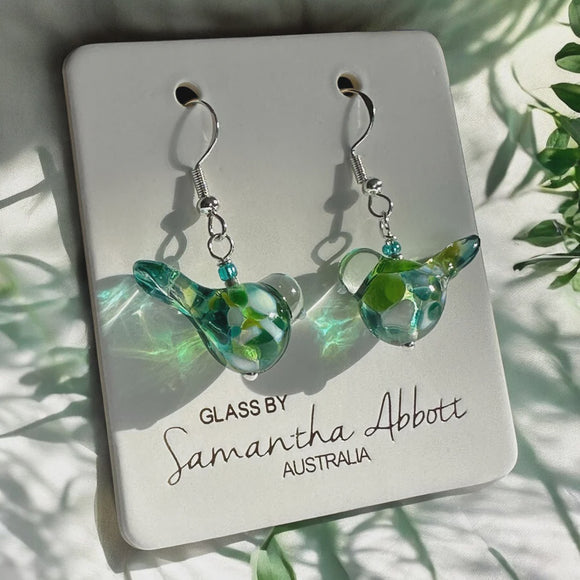 Samantha Abbott Earrings - Glass Birds Blues