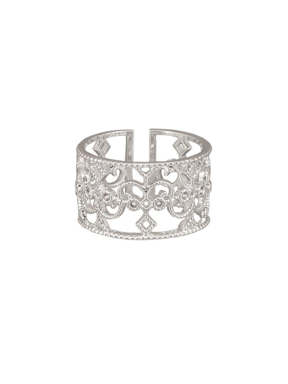 Ring - Scripted Cuff Silver