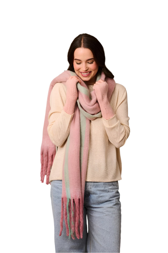 Tiger Tree Gloves - Long Fingerless Mittens Blush