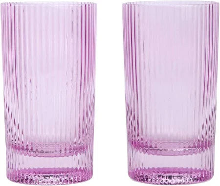 Glassware - The Stella highball Glass Set of 2 - Lilac