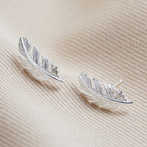Earrings - Feather Silver