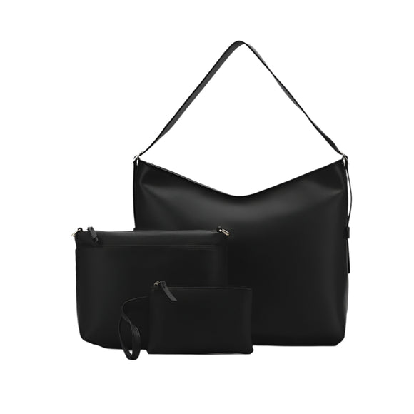 Black Caviar Designs - Floppy Handbag - 3 Piece - Madeleine Black