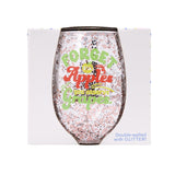 Teacher Grapes Glitter Wine Glass