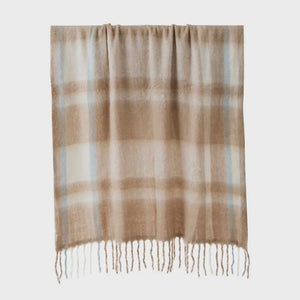 Capulet Wool Blend Throw- Taupe