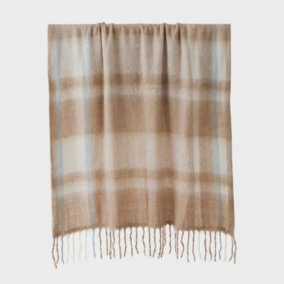 Capulet Wool Blend Throw- Taupe