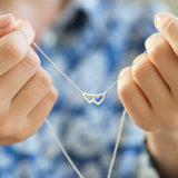 Necklace - Tiny Interlocking Hearts Silver