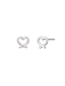 Tiger Tree Earring - Pretzel Heart Studs Silver