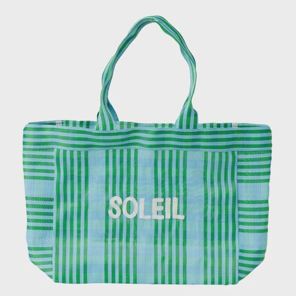 Soleil Recycled Lge Tote 56x16x34cm Green